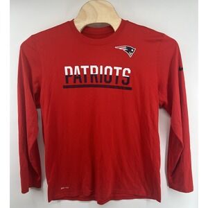 Nike New England Patriots Long Sleeved T Shirt Mens XL Red *Light Graphic Wear*